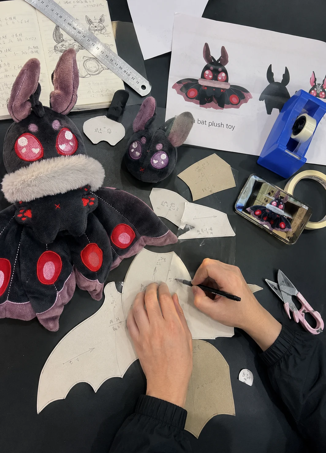 Plushies4u sample development team reviewing a custom plush toy prototype