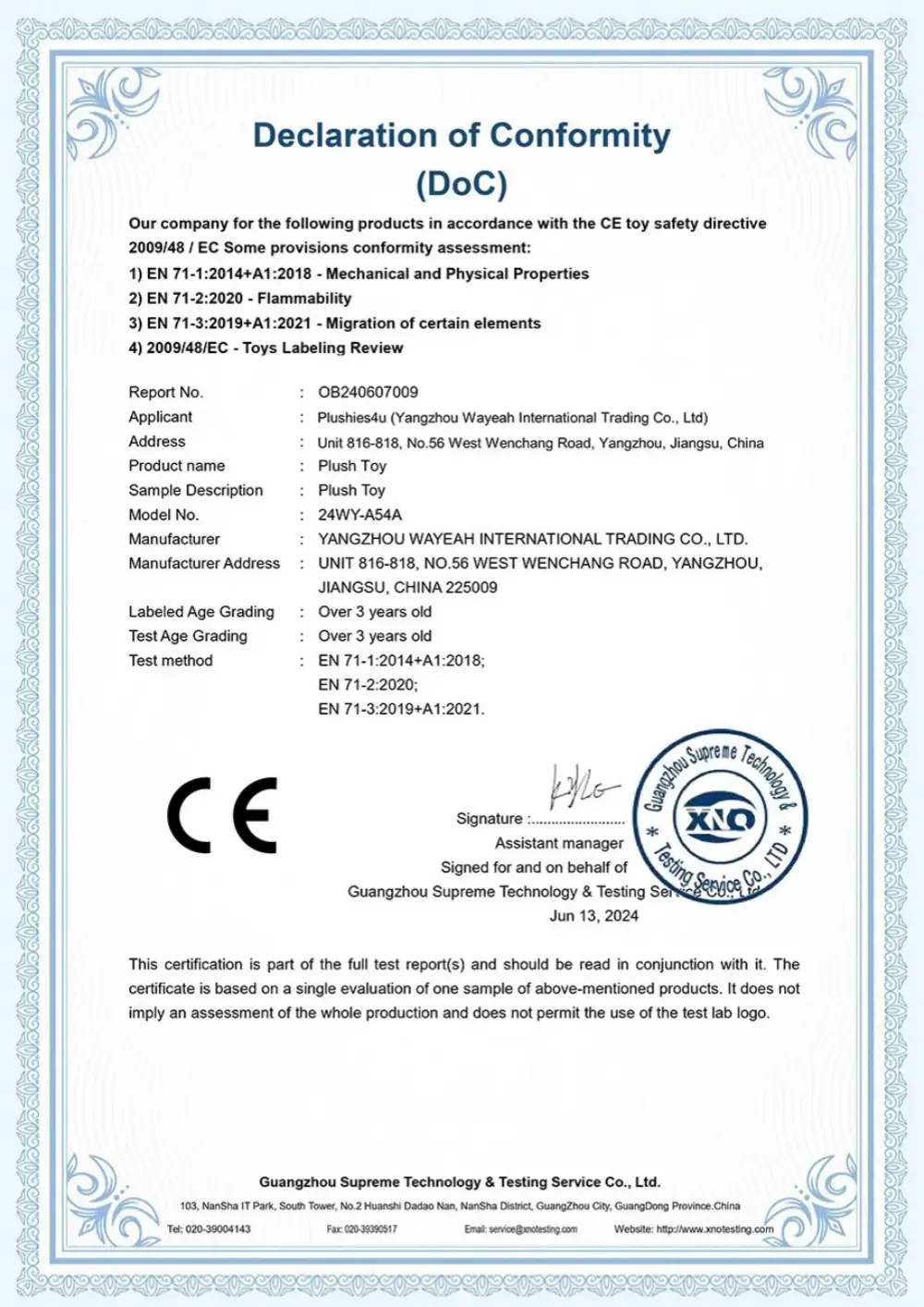 CE Certificate