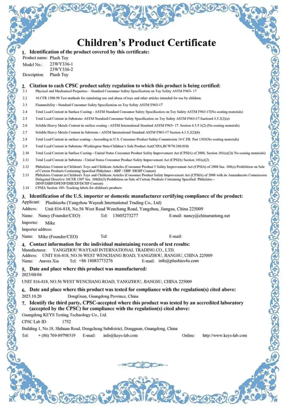 CPC Certificate