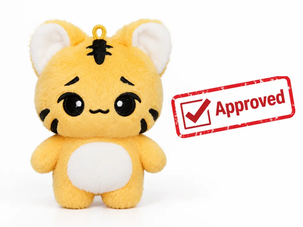 Approved custom plush keychain sample for bulk production