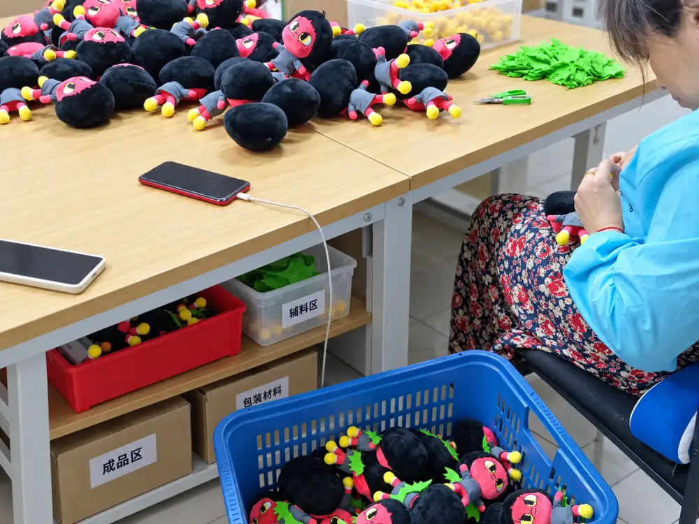 Finished custom plush keychain quality inspection