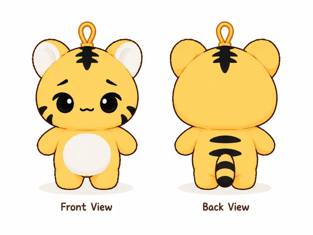 Customer artwork for a custom plush keychain project