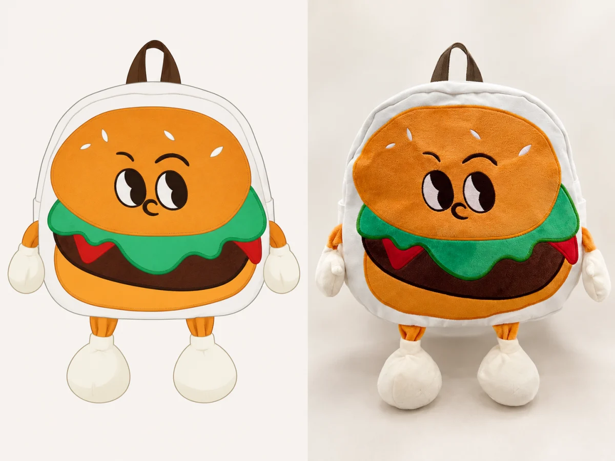 Artwork to plush bag development process
