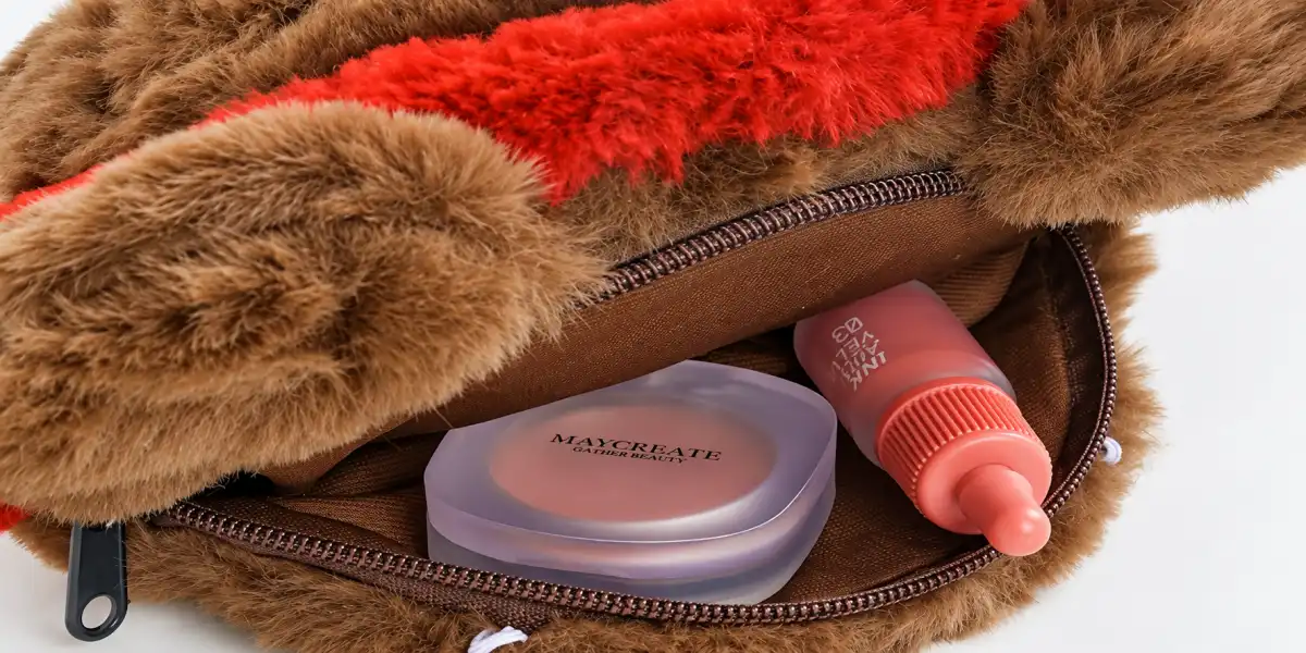 Plush bag internal compartment